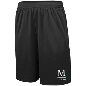 Marshall Lacrosse - AUGUSTA SPORTSWEAR 9" INSEAM 1428 TRAINING SHORTS WITH POCKETS with M Lacrosse logo