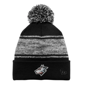 Wolfpack Youth Lacrosse - New Era ® Knit Chilled Pom Beanie with embroidered Wolfhead logo