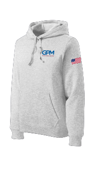 GPM - Sport-Tek ST254 Pullover Hooded Sweatshirt with full color embroidered GPM on the left chest and American Flag on the left arm