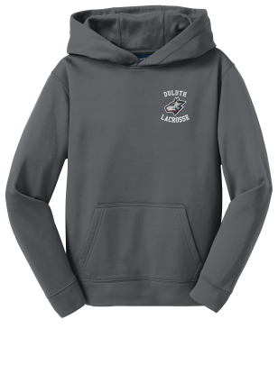 Wolfpack Youth Lacrosse - YOUTH Sport-Tek YST244 Youth Sport-Wick® Fleece Hooded Pullover with embroidered left chest logo