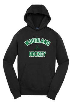 Woodland Hockey - Sport-Tek YST254 Youth Pullover Hooded Sweatshirt with Tackle Twill and embroidered logo