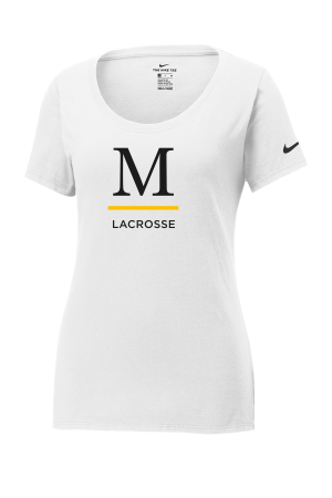 Marshall Lacrosse - Nike Ladies Dri-FIT Cotton/Poly Scoop Neck Tee with heat transfer logo