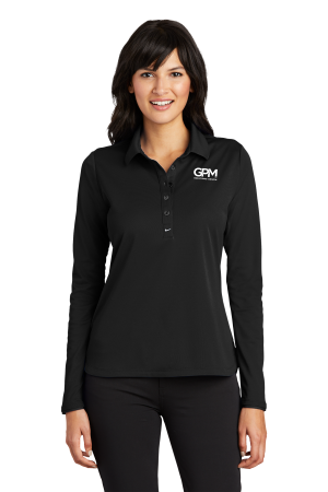 GPM - Nike Ladies Long Sleeve Dri-FIT Stretch Tech Polo with embroidered white GPM logo on upper left