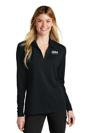 GPM - Nike Ladies Dri-FIT Micro Pique 2.0 Long Sleeve Polo with white GPM upper left embroidered logo