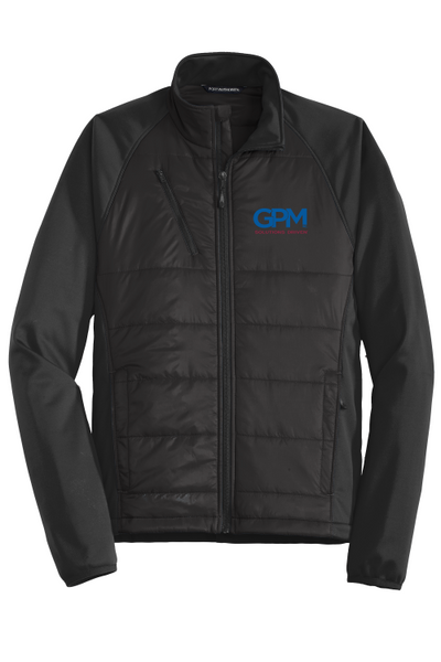 GPM J787 Port Authority® Hybrid Soft Shell Jacket with full color embroidered logo