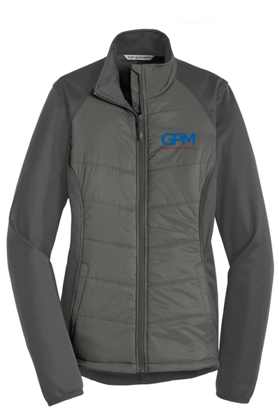 GPM L787 LADIES Port Authority® Hybrid Soft Shell Jacket with full color embroidered logo