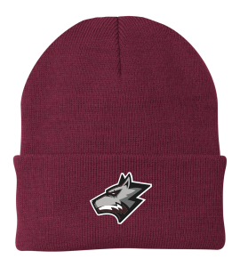 Wolfpack Youth Lacrosse - One color knit beanie with embroidered logo