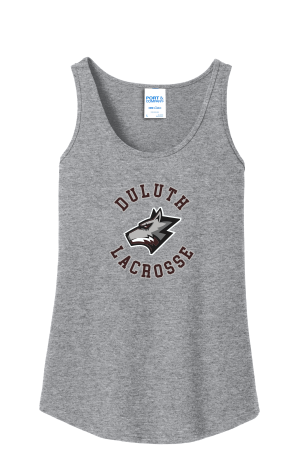 Wolfpack Youth Lacrosse - Port & Company Ladies Core Cotton Tank Top LPC54TT with full color heat transfer logo