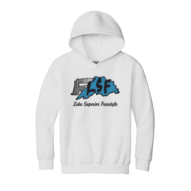 LSF- Gildan® - YOUTH Heavy Blend™ 18500B Hooded Sweatshirt with cut twill LSF logo on the front