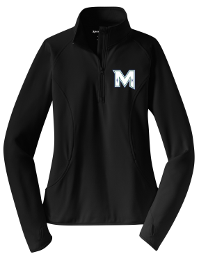 MIRAGE HIGH SCHOOL Hockey- Ladies Sport-Tek LST850 Sport-Wick Stretch 1/2-Zip Pullover with embroidered M logo