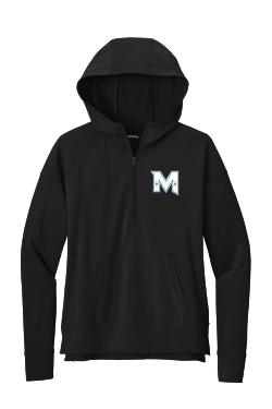 MIRAGE HIGH SCHOOL Hockey - Ladies Sport-Tek LST856 Sport-Wick Stretch 1/2-Zip Hoodie with embroidered M logo