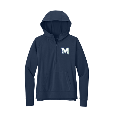 MIRAGE YOUTH Hockey - Ladies Sport-Tek LST856 Sport-Wick Stretch 1/2-Zip Hoodie with embroidered M logo