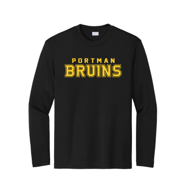 PORTMAN - Youth Sport-Tek YST305LS Long Sleeve PosiCharge Competitor Tee with Portman Bruins script logo