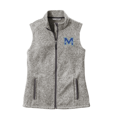 MIRAGE YOUTH Hockey - Ladies Port Authority L236 Sweater Fleece Vest with embroidered M logo