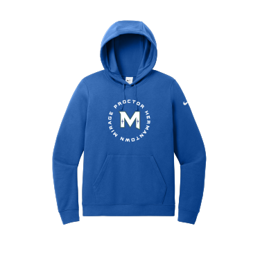 MIRAGE HIGH SCHOOL Hockey - Ladies Nike Club Fleece NKFD9889 Sleeve Swoosh Pullover Hoodie with twill and embroidered M Circle logo