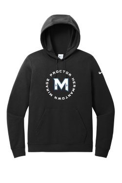 MIRAGE HIGH SCHOOL Hockey - Ladies Nike Club Fleece NKFD9889 Sleeve Swoosh Pullover Hoodie with twill and embroidered M Circle logo