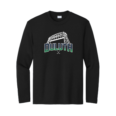 Duluth Hockey - Youth Sport-Tek YST305LS Long Sleeve PosiCharge Competitor Tee with Duluth Hockey Bridge logo