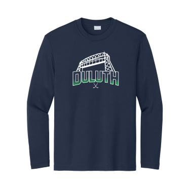 Duluth Hockey - Youth Sport-Tek YST305LS Long Sleeve PosiCharge Competitor Tee with Duluth Hockey Bridge logo