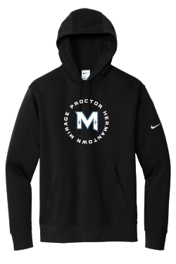 MIRAGE HIGH SCHOOL Hockey - Nike Club Fleece NKDR1499 Sleeve Swoosh Pullover Hoodie with cut twill and embroidered M Circle logo