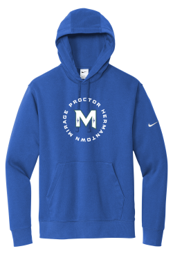 MIRAGE HIGH SCHOOL Hockey - Nike Club Fleece NKDR1499 Sleeve Swoosh Pullover Hoodie with cut twill and embroidered M Circle logo