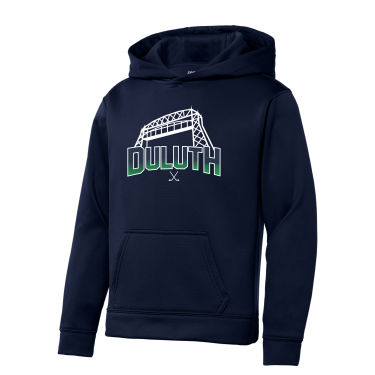 Duluth Squirt Hockey- Sport-Tek YST244 / F244 Youth and Adult Sport-Wick® Fleece Hooded Pullover with Duluth Hockey Bridge logo