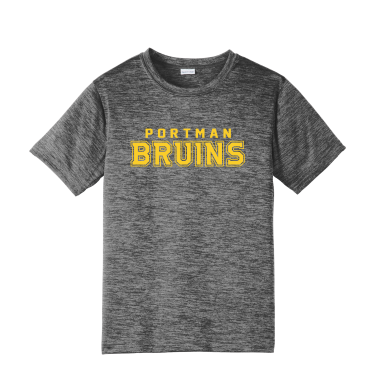 PORTMAN - Youth Sport-Tek YST390 PosiCharge Electric Heather Tee with Portman Bruins script logo