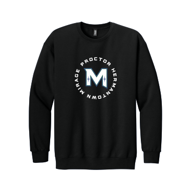 MIRAGE HIGH SCHOOL Hockey - Gildan Hammer 19000 Maxweight Crewneck Sweatshirt with full front circle logo