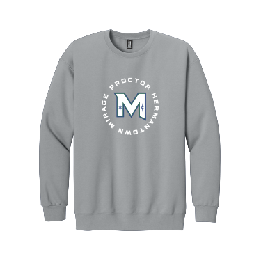 MIRAGE HIGH SCHOOL Hockey - Gildan Hammer 19000 Maxweight Crewneck Sweatshirt with full front circle logo