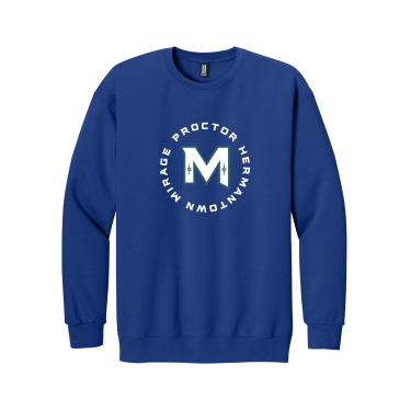 MIRAGE HIGH SCHOOL Hockey - Gildan Hammer 19000 Maxweight Crewneck Sweatshirt with full front circle logo