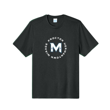 MIRAGE HIGH SCHOOL Hockey - Port & Co PC390 Heather Performance Tee with circle logo