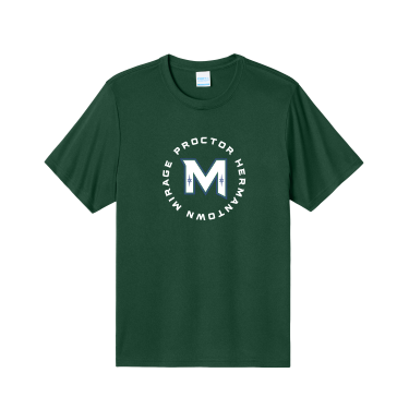MIRAGE HIGH SCHOOL Hockey - Port & Co PC390 Heather Performance Tee with circle logo