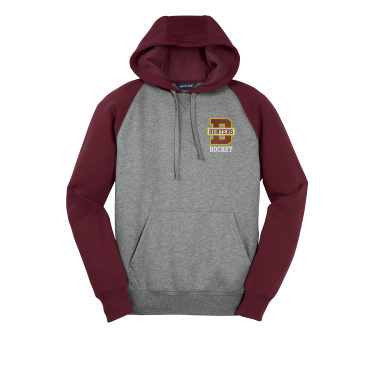 Denfeld Hockey - Sport-Tek ST267 Raglan Colorblock Pullover Hooded Sweatshirt with embroidered D Hockey logo
