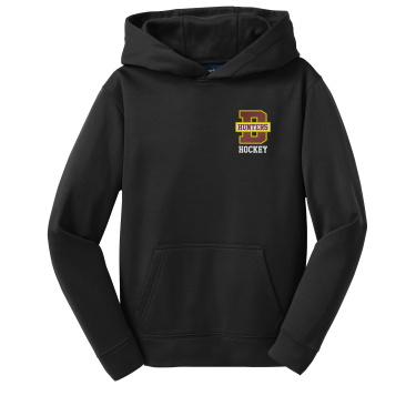 Denfeld Hockey - YOUTH Sport-Tek YST244 Sport-Wick® Fleece Hooded Pullover with Denfeld Hockey logo on the left chest