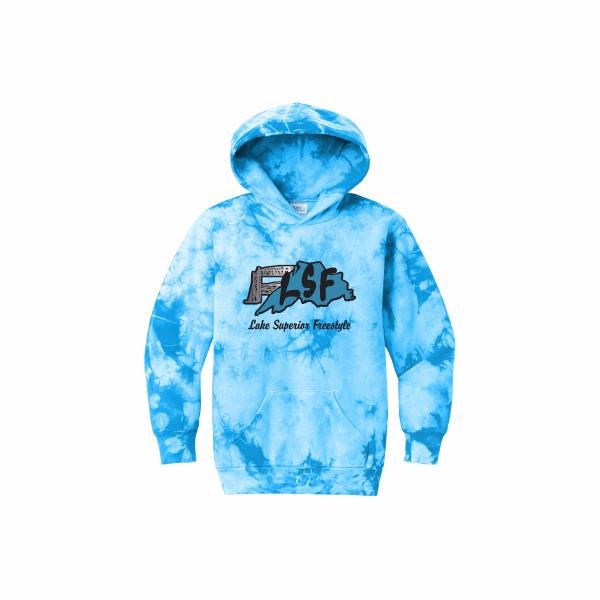 LSF - Youth Port & Co™ Crystal Tie-Dye Pullover Hoodie PC144Y with cut twill and embroidered logo