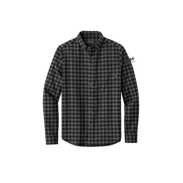 GPM - Eddie Bauer® Long Sleeve Favorite Flannel Plaid Shirt EB610 with black GPM on upper left sleeve