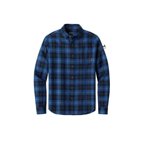 GPM - Eddie Bauer® Long Sleeve Favorite Flannel Plaid Shirt EB610 with black GPM on upper left sleeve