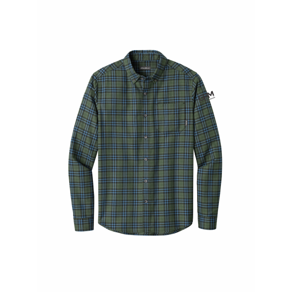 GPM - Eddie Bauer® Long Sleeve Favorite Flannel Plaid Shirt EB610 with black GPM on upper left sleeve