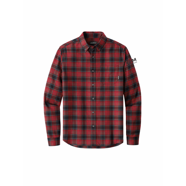 GPM - Eddie Bauer® Long Sleeve Favorite Flannel Plaid Shirt EB610 with black GPM on upper left sleeve