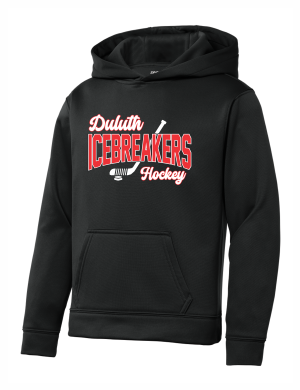 ICEBREAKERS - Youth Sport-Tek Sport-Wick® YST244 Fleece Hooded Pullover with Icebreakers Script logo
