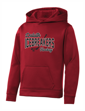 ICEBREAKERS - Youth Sport-Tek Sport-Wick® YST244 Fleece Hooded Pullover with Icebreakers Script logo