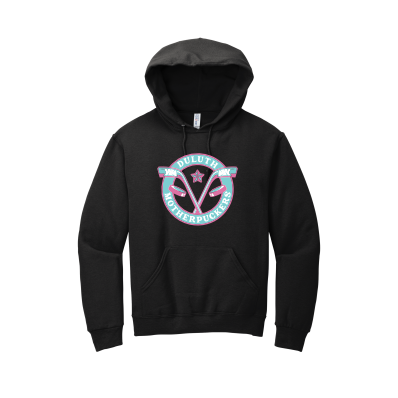 Duluth Mother Puckers - Jerzees® NuBlend® Pullover Hooded Sweatshirt 996M with full front heat transfer logo