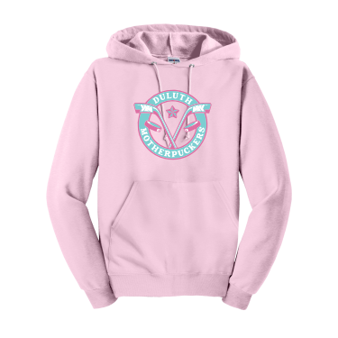 Duluth Mother Puckers - Jerzees® NuBlend® Pullover Hooded Sweatshirt 996M with full front heat transfer logo