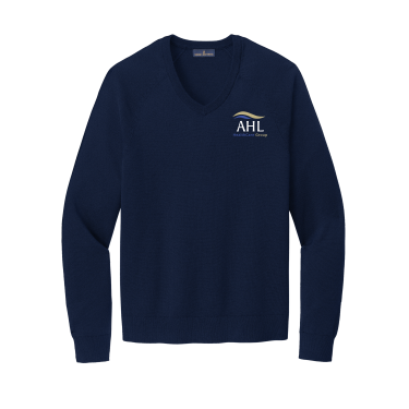 AHL Group - Brooks Brothers® Cotton Stretch V-Neck Sweater BB18400 with AHL Group left chest logo