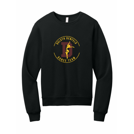 Denfeld Dance Team - BELLA+CANVAS® Unisex Sponge Fleece Classic Crewneck Sweatshirt BC3911 with full front heat transfer logo