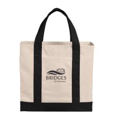 AHL Brainerd House - BG429 Port Authority® Cotton Canvas Two-Tone Tote with black logo