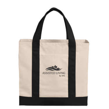 AHL Assisted Living - BG429 Port Authority® Cotton Canvas Two-Tone Tote with black logo