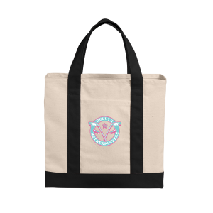 Duluth Mother Puckers - BG429 Port Authority® Cotton Canvas Two-Tone Tote with logo on the front