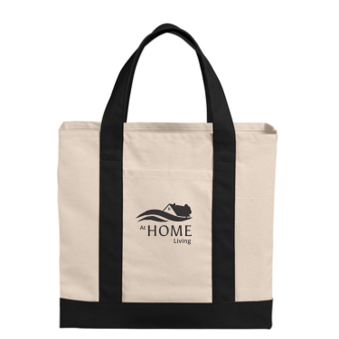 AHL at Home - BG429 Port Authority® Cotton Canvas Two-Tone Tote with black logo