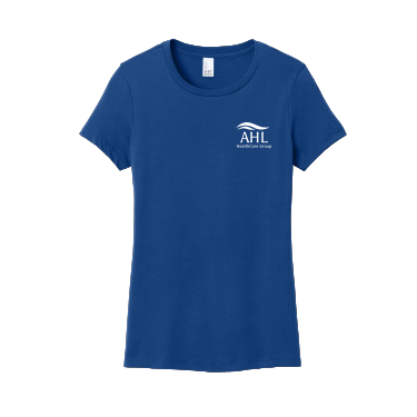 AHL Group - District ® Women’s Perfect Weight ® Tee DM104L with white AHL Group left chest logo