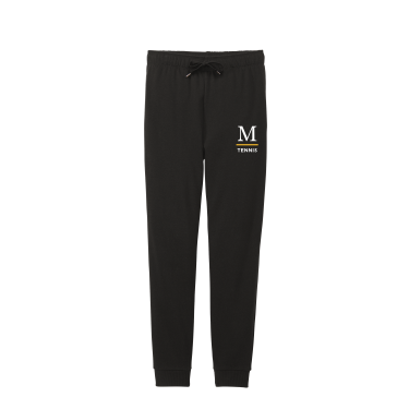 Marshall Girls Tennis - District® Women’s Perfect Tri® Fleece Jogger DT1310 with embroidered M Tennis logo on left leg
